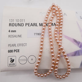 Preciosa Round Pearl Maxima 4mm Pearl Effect Rosaline