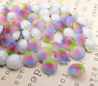 West German Glass Round Cabochon 9mm (40ss) Rainbow Moonstone