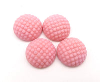 West German Dotty Glass Round Cabochon 18mm Opaque Pink