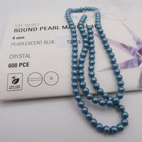 Preciosa Round Pearl Maxima 4mm Pearl Effect Pearlescent Blue