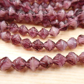 Czech Glass Turbine Beads 8mm Givre Amethyst