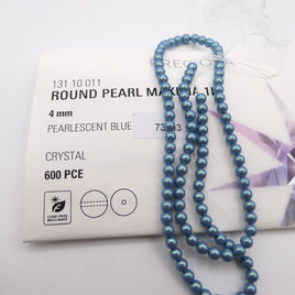 Preciosa Round Pearl Maxima 4mm Pearl Effect Pearlescent Blue