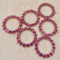 Swarovski Rhinestone Hoop Pendant with loop 30mm Rose