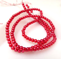 Czech Glass Round Pearl Beads 2mm Hot Pink