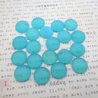 Czech Glass Dome Cabochon 20mm Matte Mint Uranium Glow