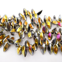 Czech Twist Beads 12x6mm Crystal Marea