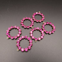 Swarovski Rhinestone Hoop Pendant with loop 25mm Fuchsia