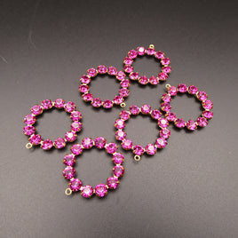 Swarovski Rhinestone Hoop Pendant with loop 25mm Fuchsia