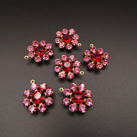 Swarovski Rhinestone Flower Pendant with loop 25mm Rose and Siam