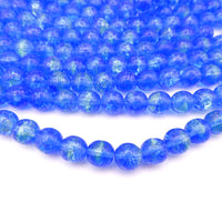 Czech Round Crackle Beads 10mm Blue Lt Green