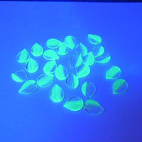 Czech Apple Leaf Glass Beads 18x13mm Crystal Opal Aqua