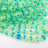 Czech Turbine Glass Beads 10x8mm Green Blue