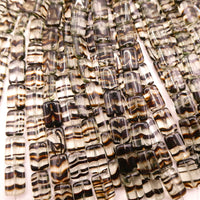 Vintage Pressed Glass Rectangle Beads 12x9mm Jonquil Tortoiseshell Uranium