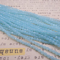 Czech Fire Polish Beads 3mm Milky Aquamarine