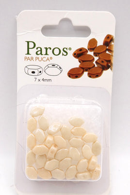 Paros Par Puca 7x4mm Opaque Beige Luster