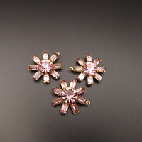Flower Pendant 30mm with Vintage Swarovski Crystals Light Amethyst