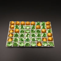 Swarovski Dentelle #1102 60ss Peridot Foiled UV Uranium
