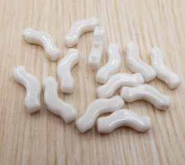 Bridge Beads 3x12mm White Opaque 10gm