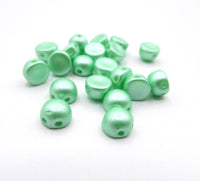 Czech 2 Hole Dome Cabochon 6mm Pastel Lt Green