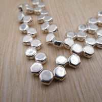 Honeycomb Beads 6mm Silver