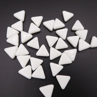 Czech Glass Triangle Beads 12mm Opaque Uranium White Uranium