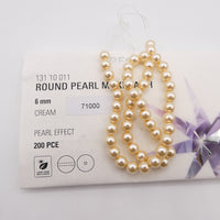 Preciosa Round Pearl Maxima 6mm Pearl Effect Cream