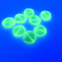 Czech Glass 8-Edge Flat Beads 15mm Yellow Topaz Uranium
