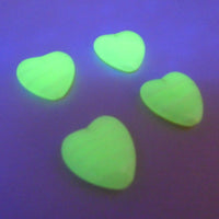 Czech Pressed Heart Glass Beads 24x22mm Opaline Lemon Striped Uranium