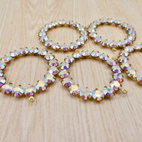 Swarovski Rhinestone Hoop Pendant with loop 30mm Crystal AB
