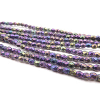 Czech Fire Polish Beads 3mm Matte Purple Iris