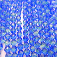 Czech Fire Polished Beads12mm Blue Green Uranium