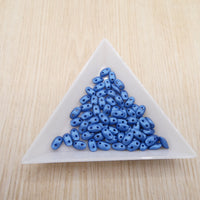 Wave Beads 3x7mm Metallic Matte Blue