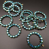 Swarovski Rhinestone Hoop Pendant with loop 30mm Emerald AB
