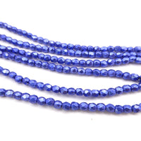 Czech Fire Polish Beads 3mm Metallic Lapis