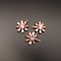 Flower Pendant 30mm with Vintage Swarovski Crystals Light Amethyst
