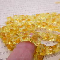 Czech Bumpy Shape Glass Beads 9mm Transparent Yellow and Topaz