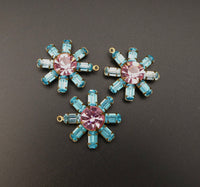 Flower Pendant 30mm with Vintage Swarovski Crystals