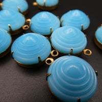 Vintage Czech Glass Bullseye Cabochon in Setting