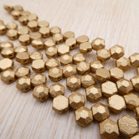 Honeycomb Jewel Beads 6mm Anitque Gold