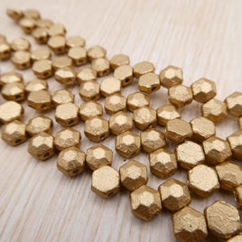 Honeycomb Jewel Beads 6mm Anitque Gold