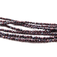 Czech Fire Polish Beads 2mm Metallic Luster Amethyst