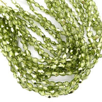 Czech Glass Faceted Teardrop Beads 7x5mm Metallic Olivine