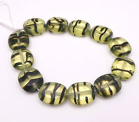 Czech Oval Window Beads 14x12mm Jonquil Tortoise
