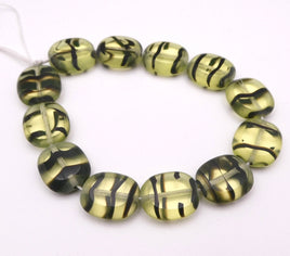 Czech Oval Window Beads 14x12mm Jonquil Tortoise