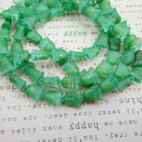 Czech Flat Bell Glass Beads 14x13mm Opaque Green Green Lined