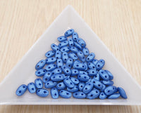 Wave Beads 3x7mm Metallic Matte Blue