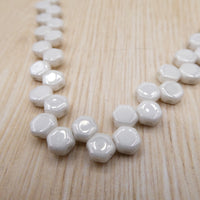 Honeycomb Beads 6mm Chalkwhite Luster