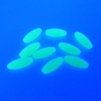 Czech Glass Peeled Olive Beads 19x7 mm Turquoise Opal Matte Uranium
