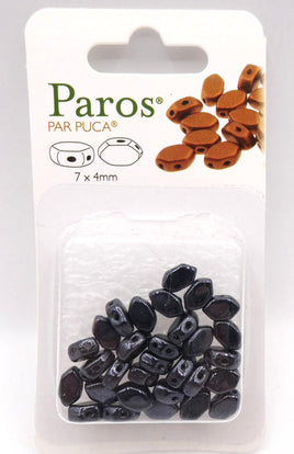 Paros Par Puca 7x4mm Jet Hematite