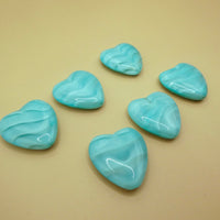Czech Glass Heart Bead 24x22mm Mint Green Uranium